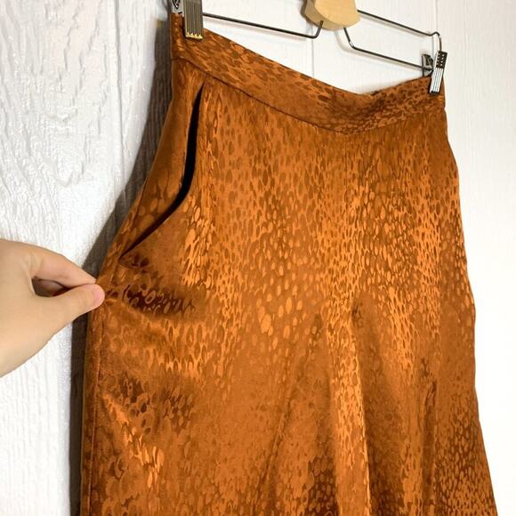 A.L.C. Jameson High Waist Bronze Silk Culottes NWT SIZE US 4 - Picture 5 of 8